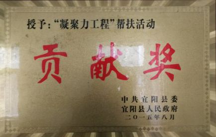 2015年度“凝聚力工程”幫扶活動貢獻(xiàn)獎